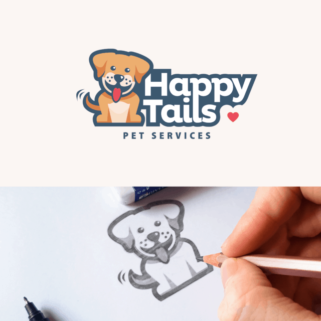 Happy Tails Pet Services logo design michigan fivenson studios digital agency