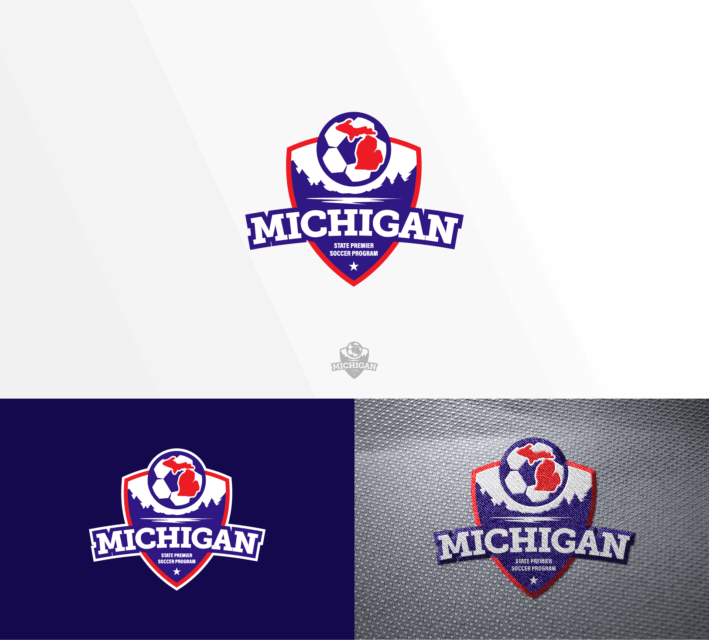 Michigan State Premier Soccer Program logo design michigan fivenson studios digital agency